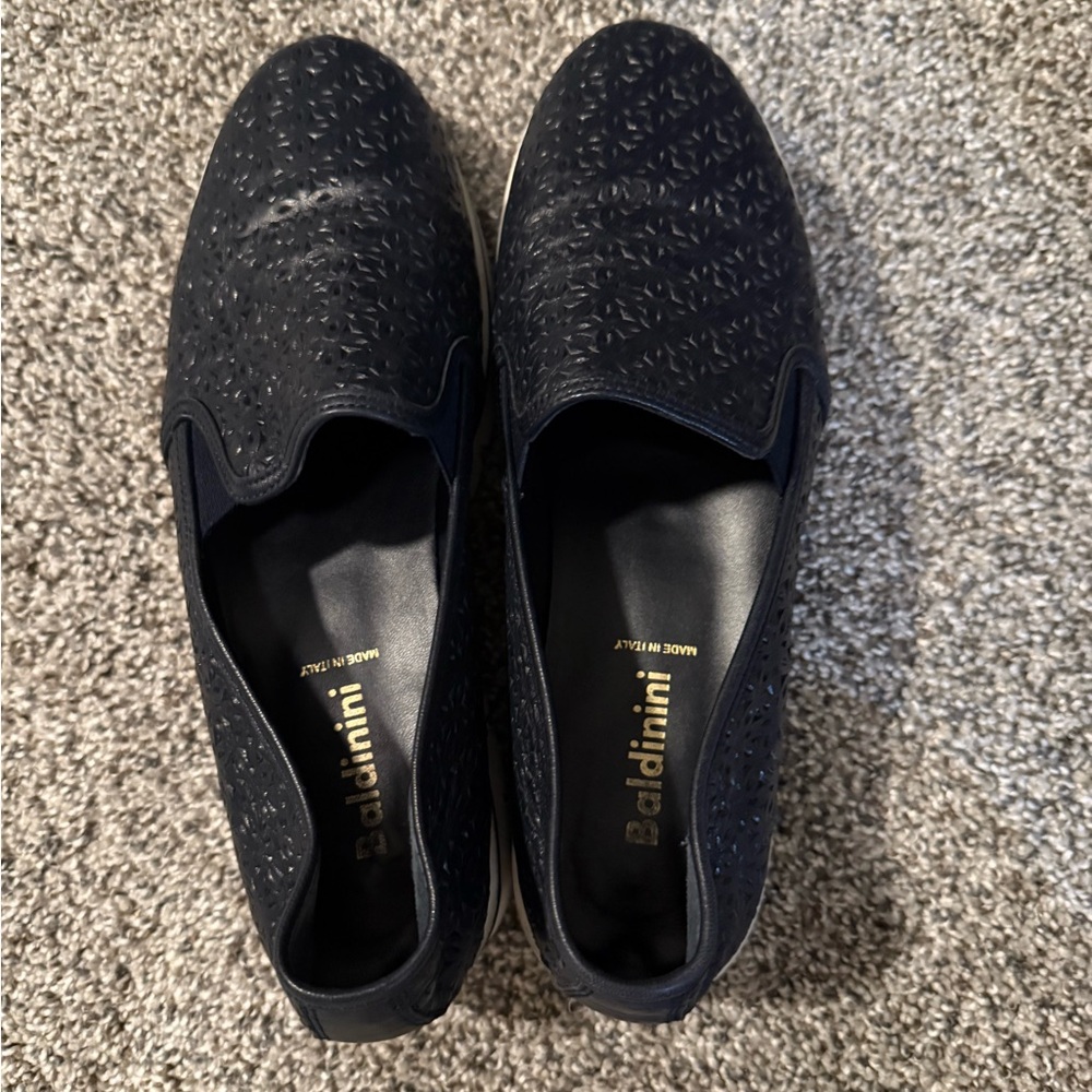 Baldinini Men's Textured Black Loafers